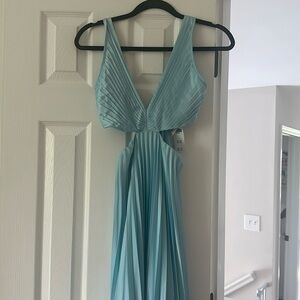 Abercrombie Giselle Pleated Cutout Maxi Dress